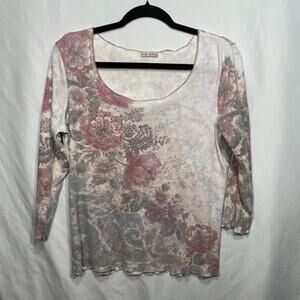 VTG XCIT USA Floral Burnout Print XL Boho Fairy Grunge Y2K Romantic Whimsy